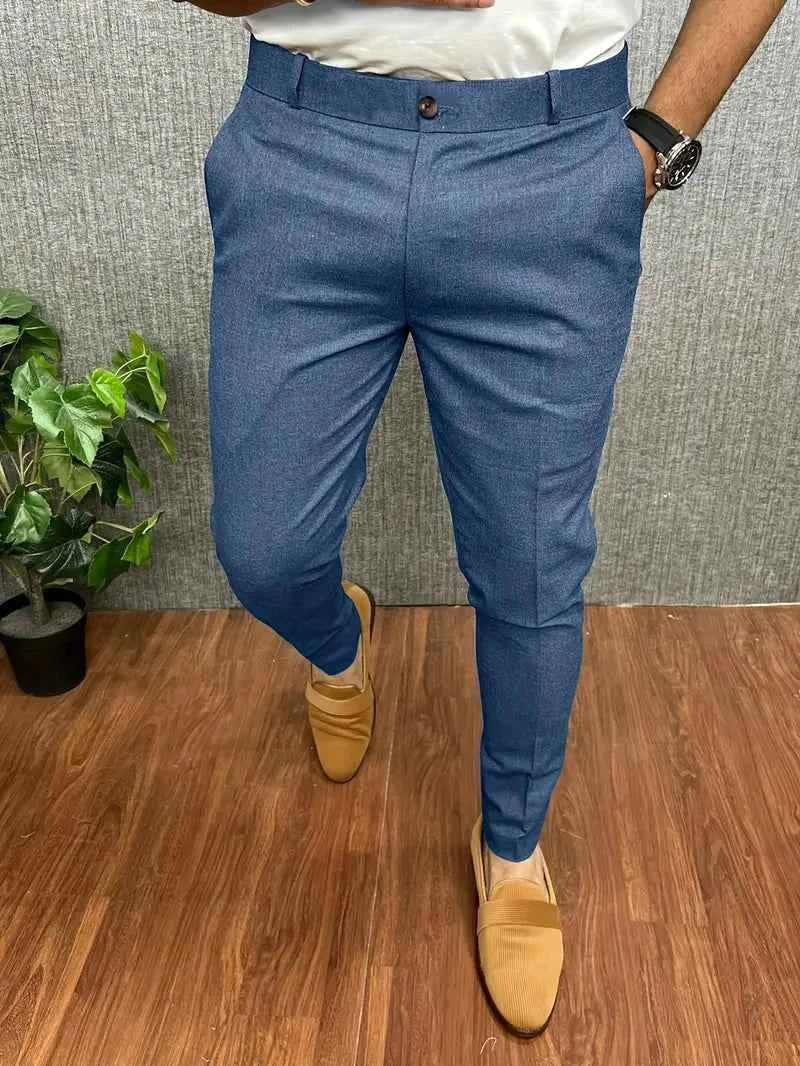 Maverick | Men's Slim-Fit Tapered Trousers, Tailored Office Trousers | Animated Apparel