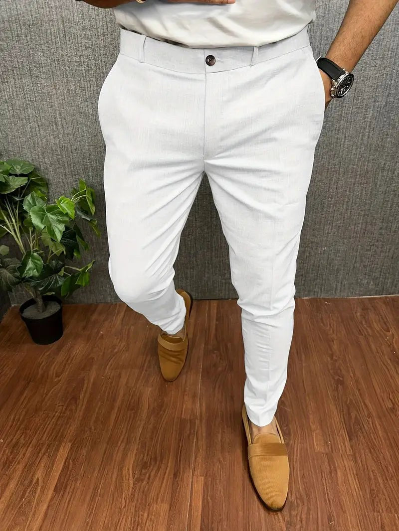 Maverick | Men's Slim-Fit Tapered Trousers, Tailored Office Trousers | Animated Apparel