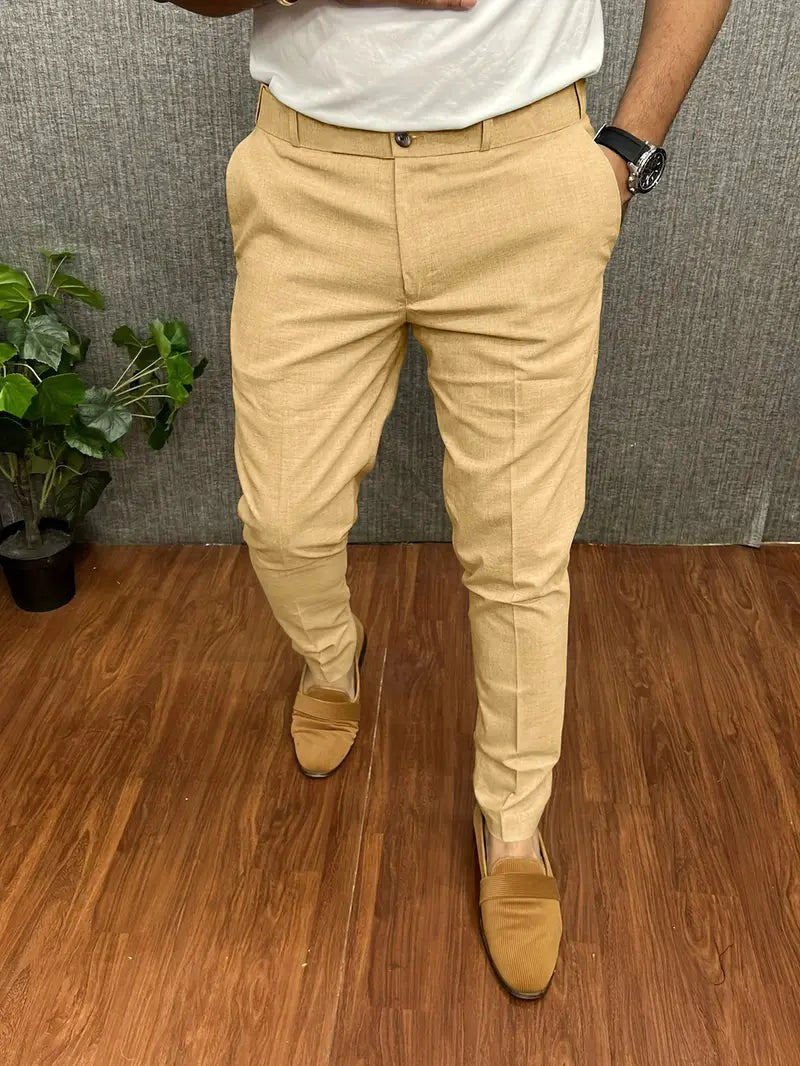 Maverick | Men's Slim-Fit Tapered Trousers, Tailored Office Trousers | Animated Apparel