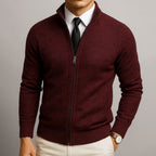 Logan | Men's Zip-Front Cardigan, Long Sleeve Knit Jumper | Animated Apparel | Green
