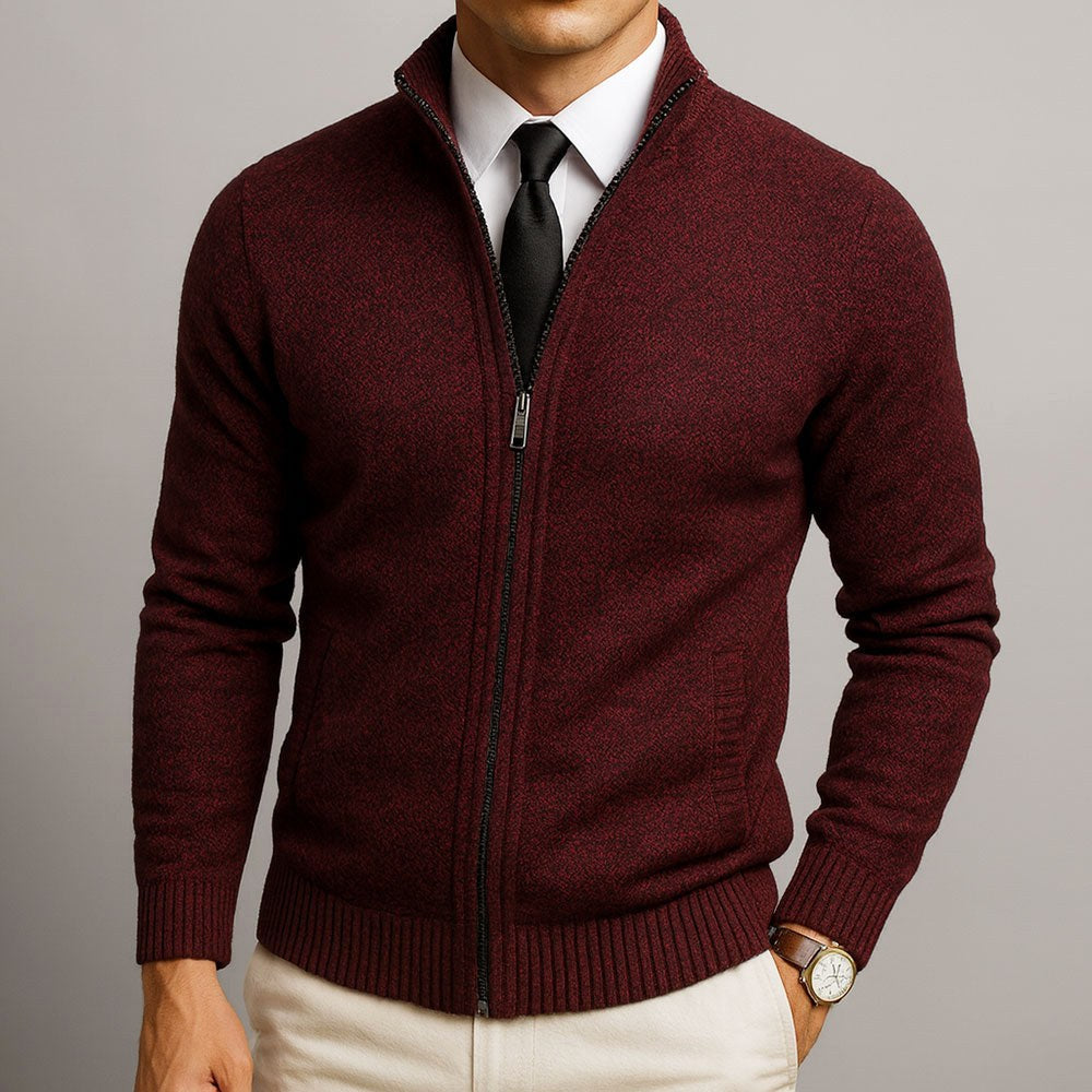 Logan | Men's Zip-Front Cardigan, Long Sleeve Knit Jumper | Animated Apparel | Green