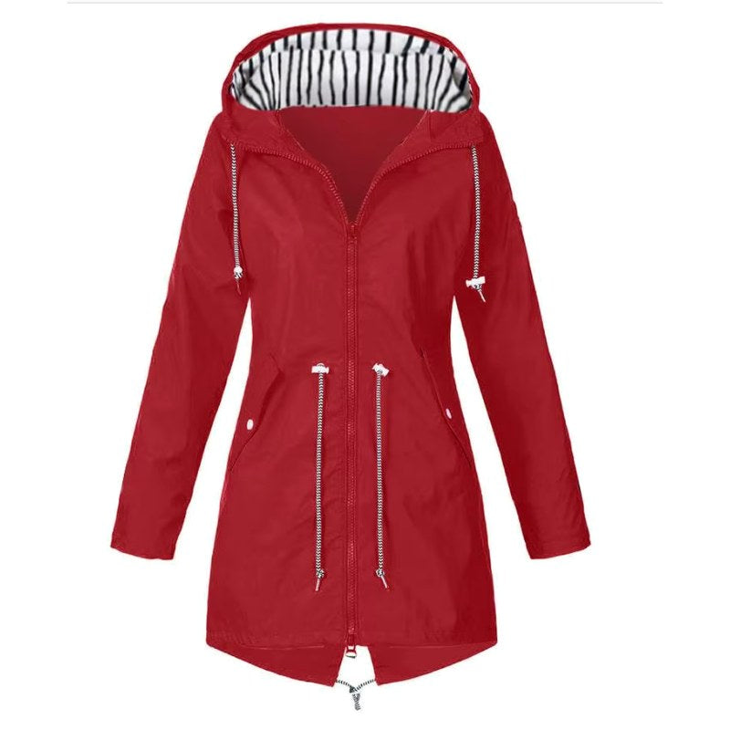 Lorraine | Women's Hooded Lightweight Raincoat, Water-Resistant Windproof Coat | Animated Apparel