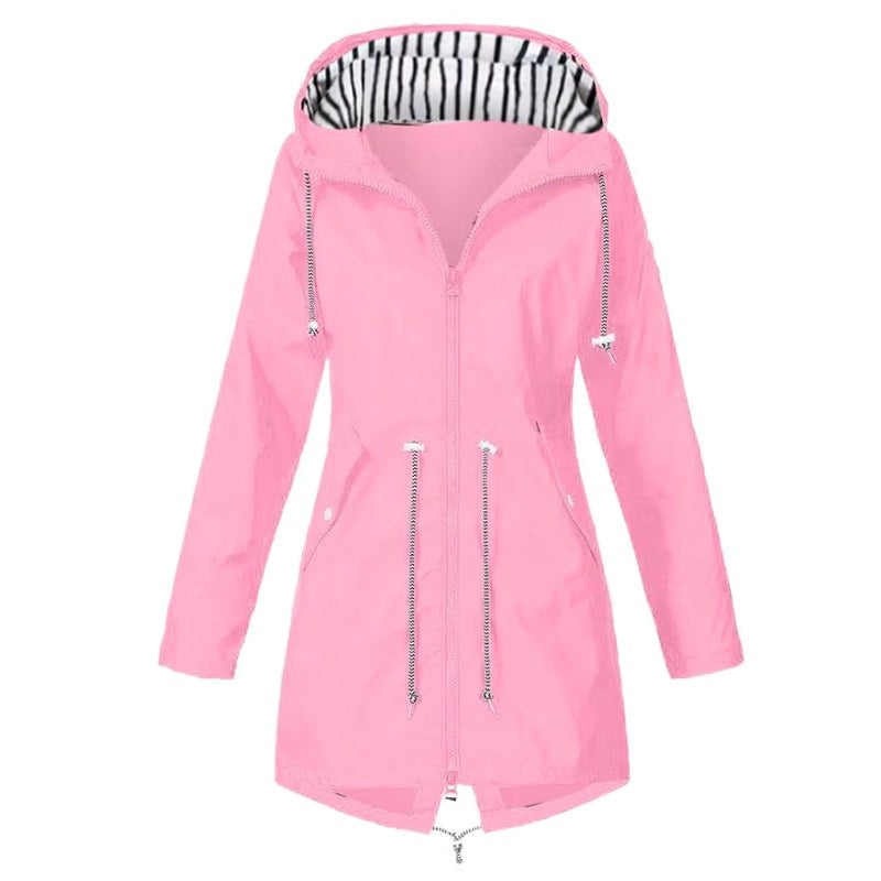 Lorraine | Women's Hooded Lightweight Raincoat, Water-Resistant Windproof Coat | Animated Apparel