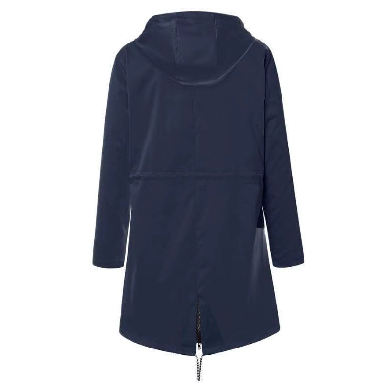 Lorraine | Women's Hooded Lightweight Raincoat, Water-Resistant Windproof Coat | Animated Apparel | Black