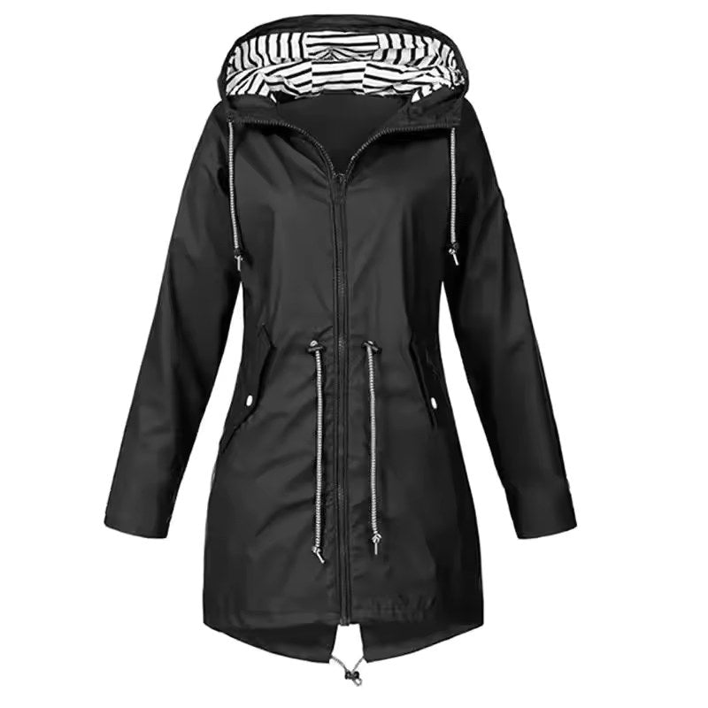 Lorraine | Women's Hooded Lightweight Raincoat, Water-Resistant Windproof Coat | Animated Apparel
