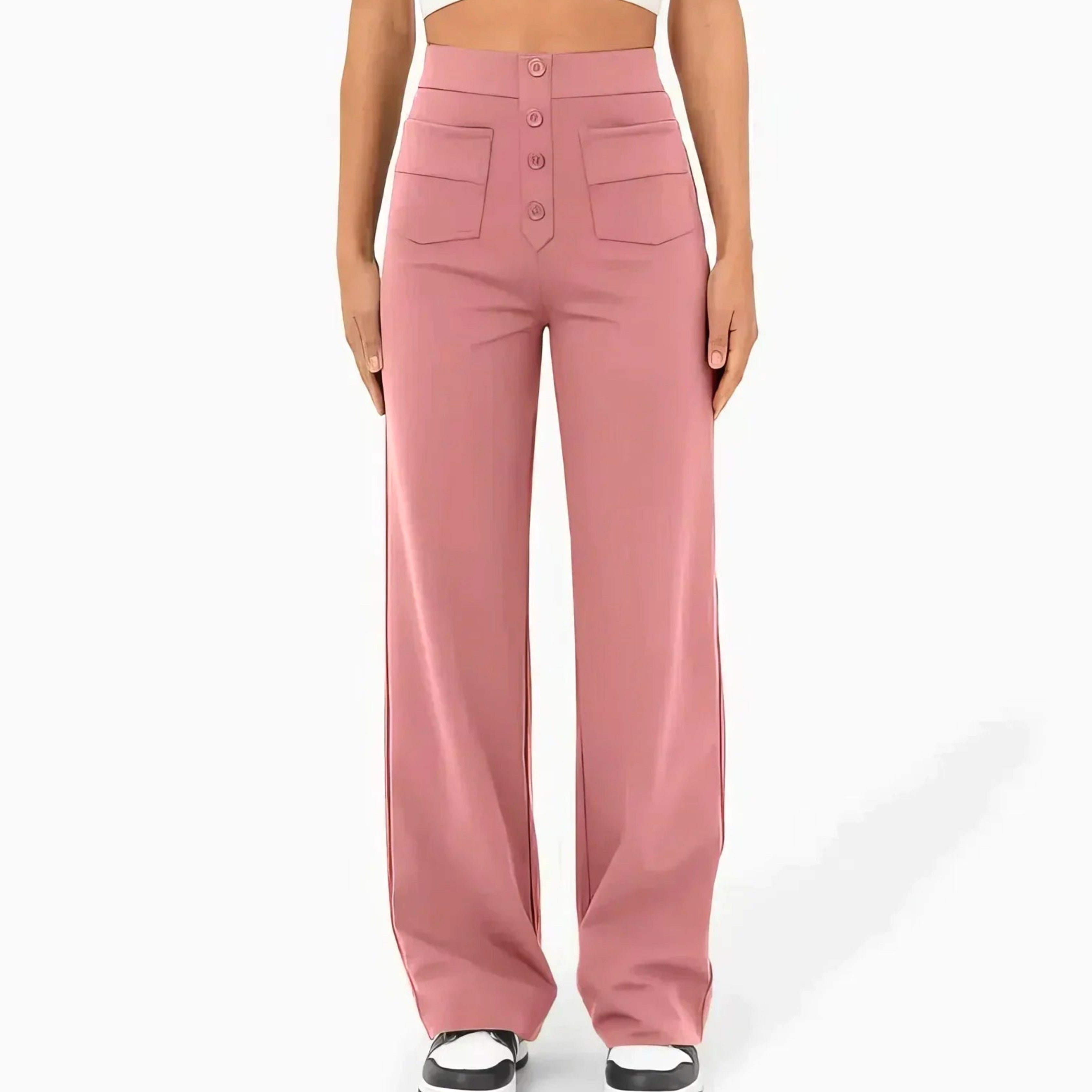 Lottie | Women's High-Waist Stretch Trousers, Comfortable Everyday Trousers | Animated Apparel