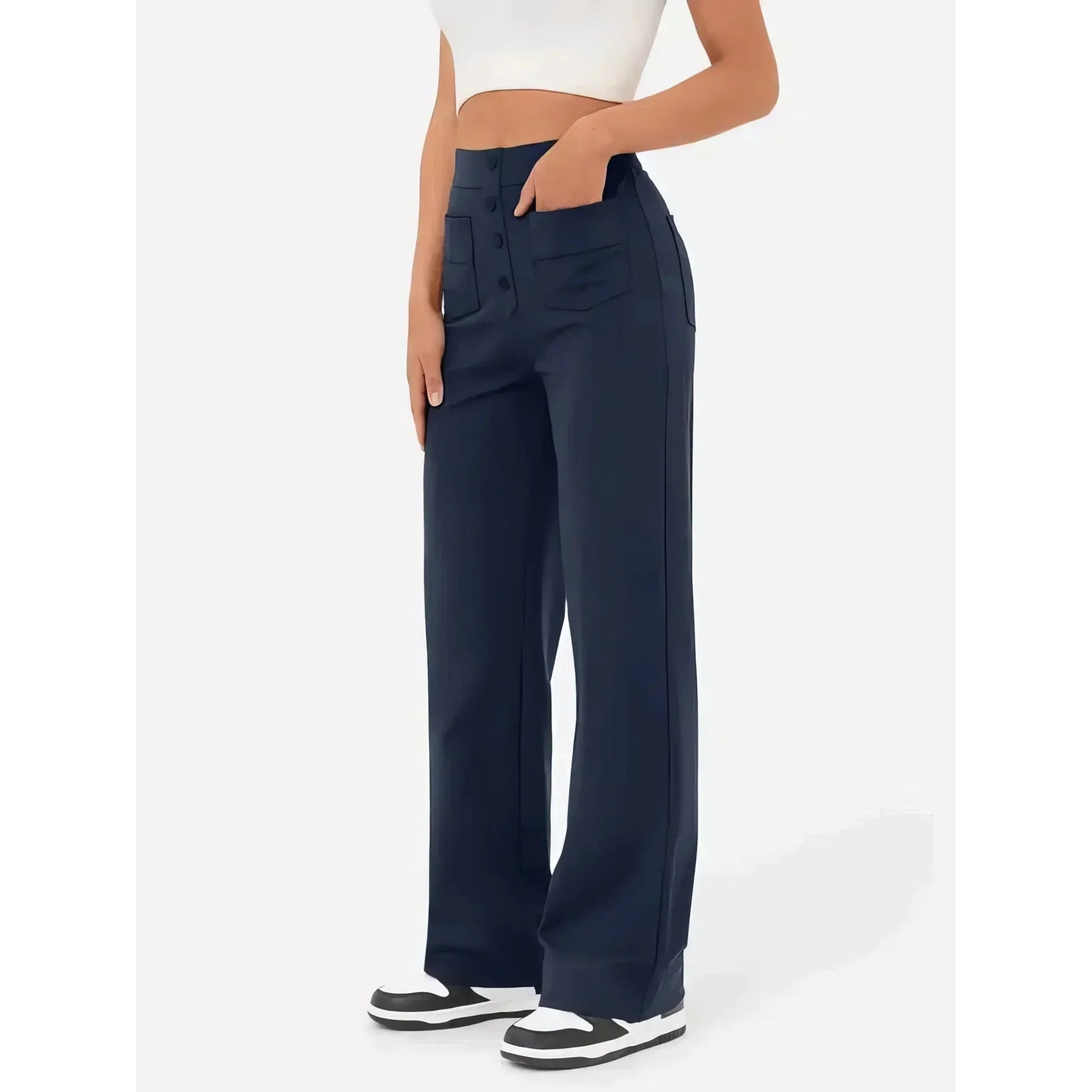 Lottie | Women's High-Waist Stretch Trousers, Comfortable Everyday Trousers | Animated Apparel