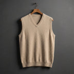 Louis | Men's Cashmere-Blend V-Neck Vest, Layering Jumper | Animated Apparel