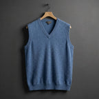 Louis | Men's Cashmere-Blend V-Neck Vest, Layering Jumper | Animated Apparel