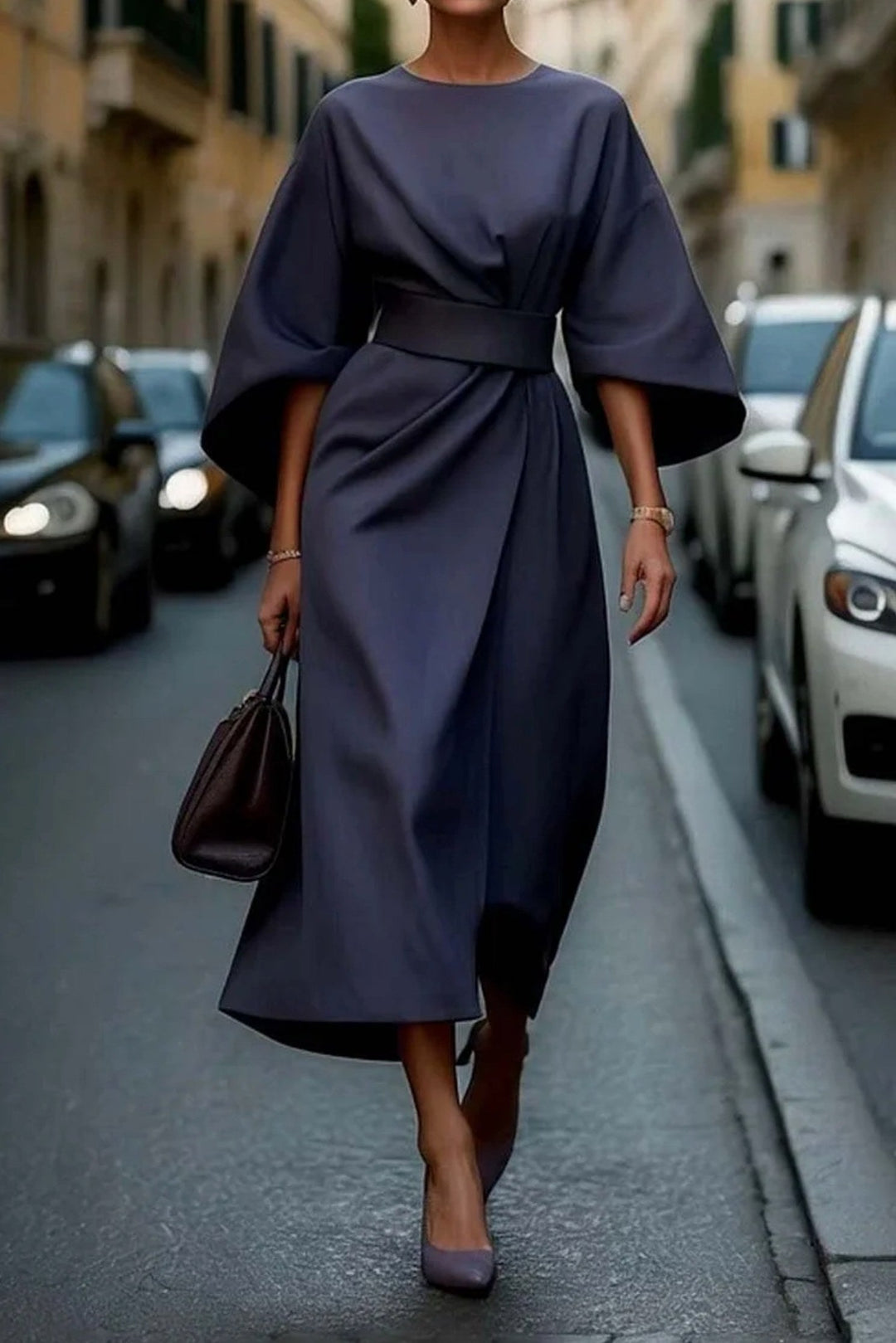 Louise | Women's Elegant Midi Dress with Lantern Sleeves - image 2