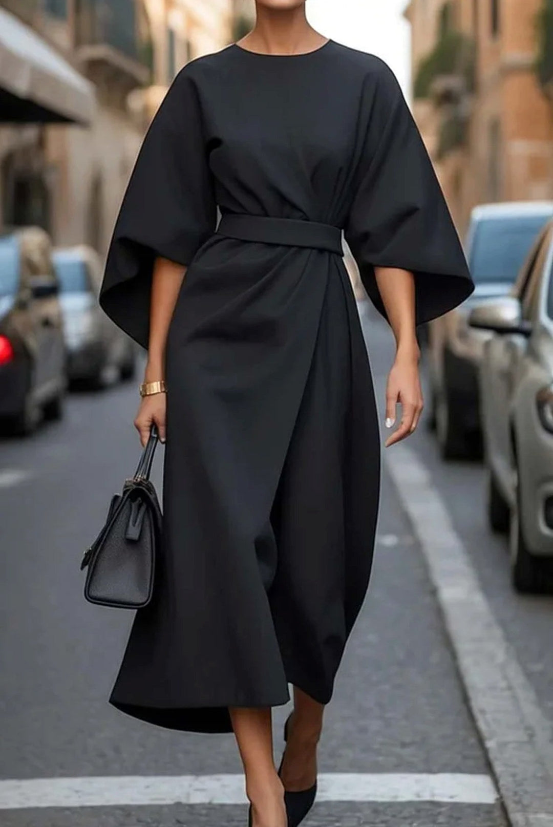 Louise | Women's Elegant Midi Dress with Lantern Sleeves - image 4