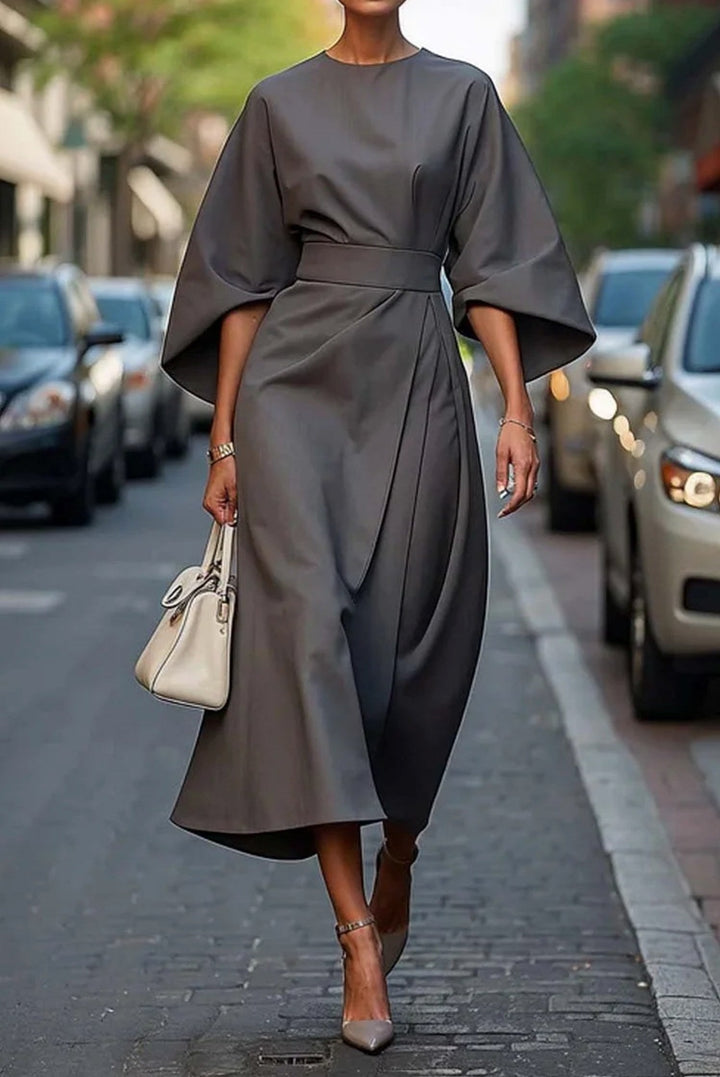 Louise | Women's Elegant Midi Dress with Lantern Sleeves - image 6
