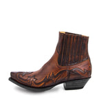 Lucas | Men's Vintage Cowboy Boots with Stitching, Western Boots | Animated Apparel | Brown