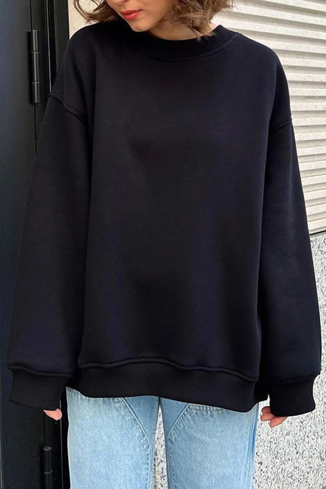Lucienne | Women's Oversized Round-Neck Sweatshirt, Relaxed Fit Jumper | Animated Apparel | Green