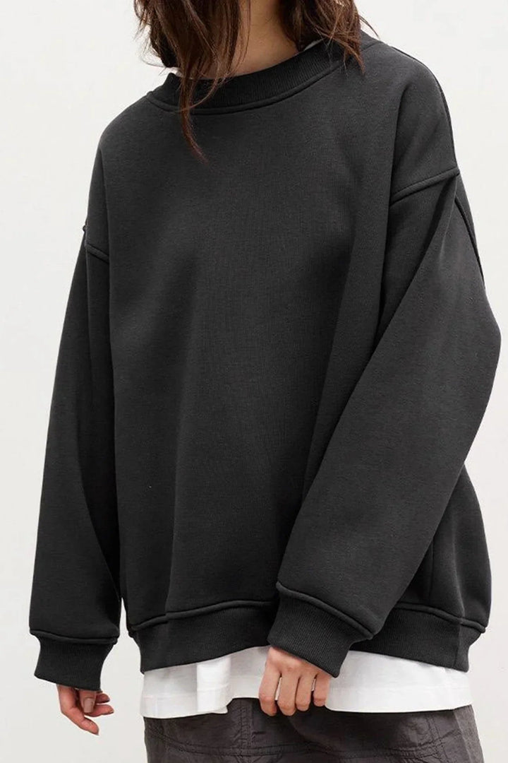 Lucienne | Women's Oversized Round-Neck Sweatshirt, Relaxed Fit Jumper | Animated Apparel | Blue