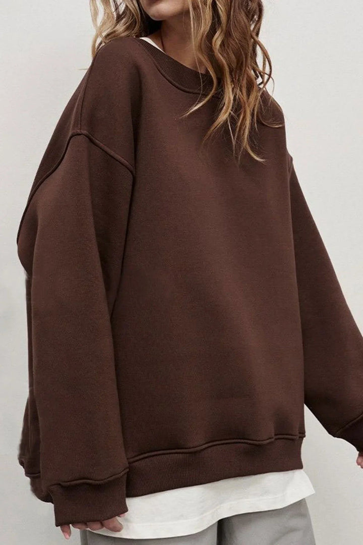 Lucienne | Women's Oversized Round-Neck Sweatshirt, Relaxed Fit Jumper | Animated Apparel