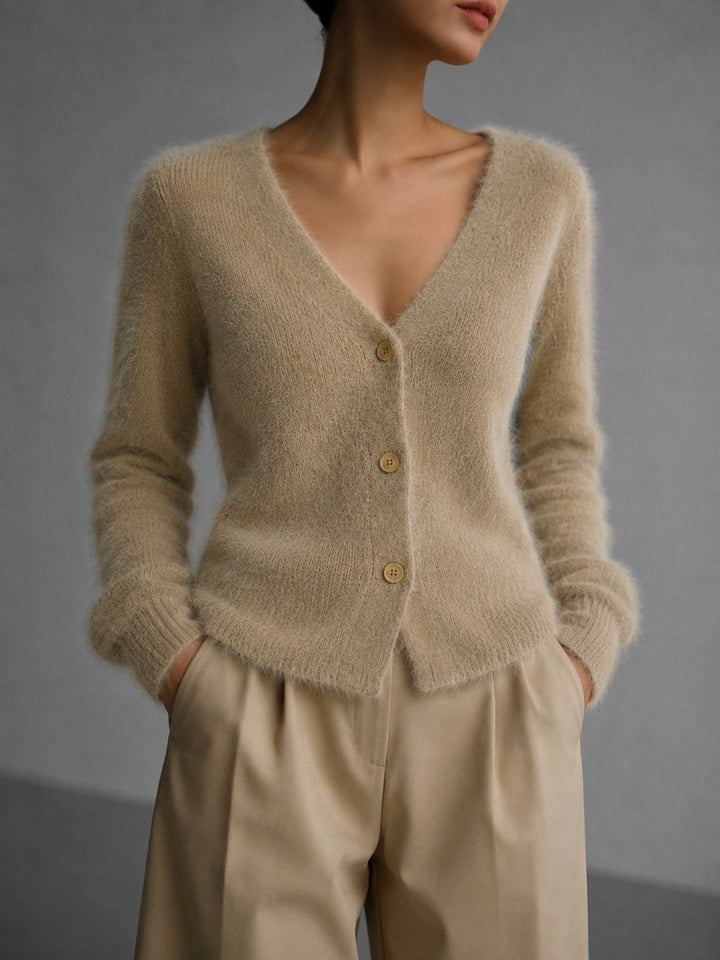 Lucile | Women's Oversized Button-Up Cardigan, Relaxed Knit Cardigan | Animated Apparel | Grey