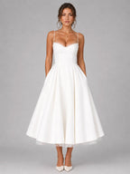 Lucy | Women's Corset Midi Dress with Full Skirt, Sweetheart Neckline Occasion Dress | Animated Apparel