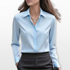 Isabella | Women's Satin Shirt Blouse, Elegant Office Blouse | Animated Apparel