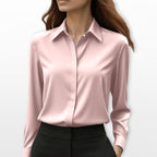 Isabella | Women's Satin Shirt Blouse, Elegant Office Blouse | Animated Apparel