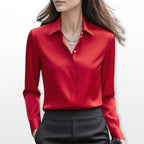 Isabella | Women's Satin Shirt Blouse, Elegant Office Blouse | Animated Apparel