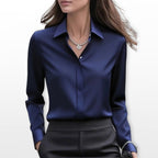 Isabella | Women's Satin Shirt Blouse, Elegant Office Blouse | Animated Apparel