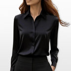 Isabella | Women's Satin Shirt Blouse, Elegant Office Blouse | Animated Apparel