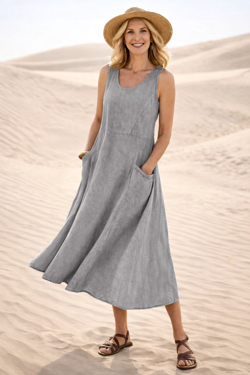 Luna | Women's A-Line Midi Dress - image 5