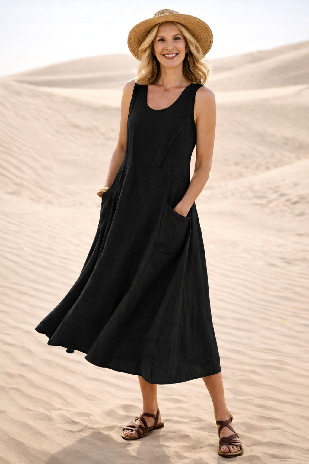 Luna | Women's A-Line Midi Dress - image 7