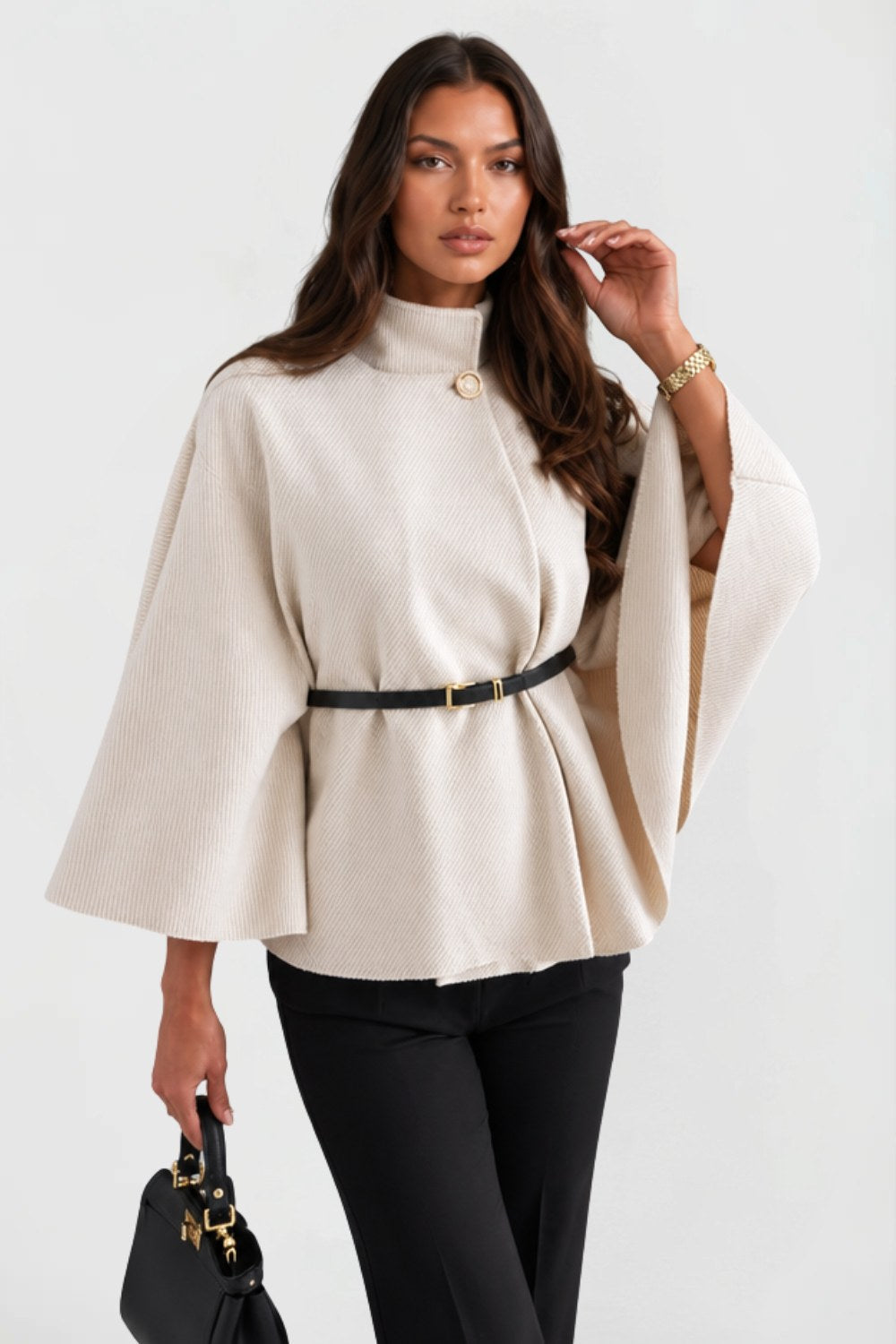 Josephine | Women's Oversized Wool Winter Coat, Cape Sleeve Jacket | Animated Apparel