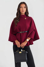 Josephine | Women's Oversized Wool Winter Coat, Cape Sleeve Jacket | Animated Apparel | Gray