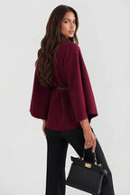 Josephine | Women's Oversized Wool Winter Coat, Cape Sleeve Jacket | Animated Apparel | Black