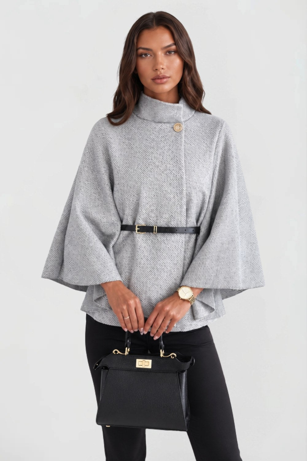 Josephine | Women's Oversized Wool Winter Coat, Cape Sleeve Jacket | Animated Apparel | Creamy White