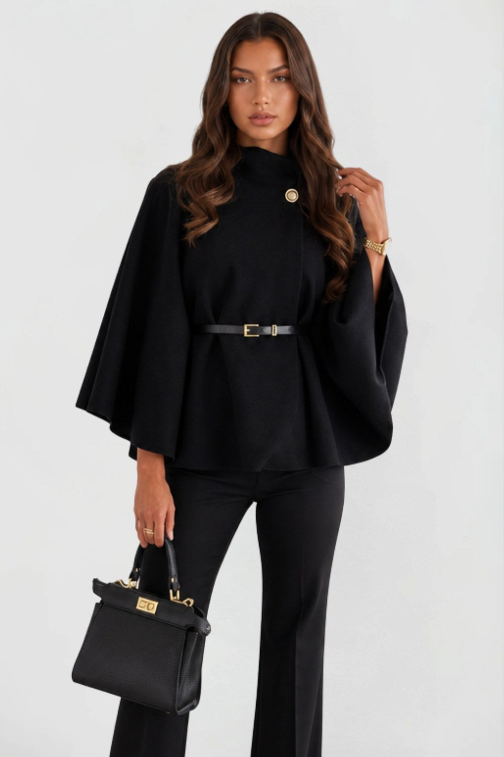 Josephine | Women's Oversized Wool Winter Coat, Cape Sleeve Jacket | Animated Apparel