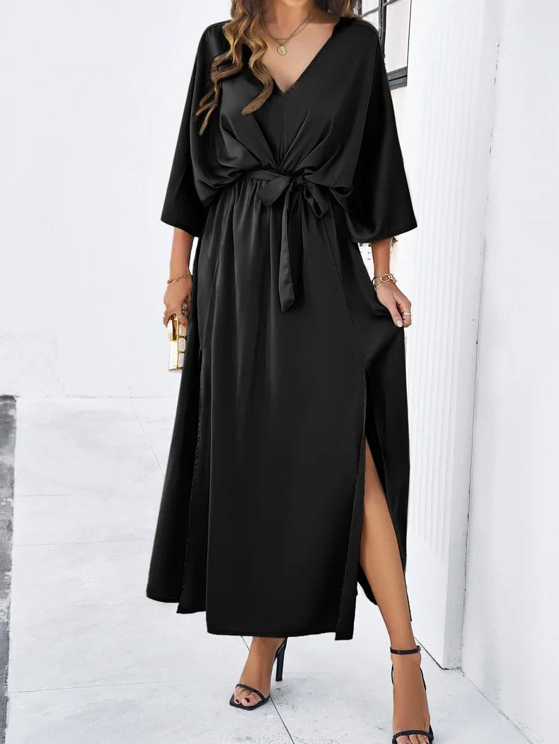 Sophie | Women's V-Neck Midi Dress, Flattering Occasion Dress | Animated Apparel