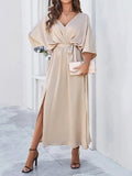 Sophie | Women's V-Neck Midi Dress, Flattering Occasion Dress | Animated Apparel