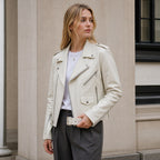 Mabel | Women's Vintage Leather Jacket, Fitted Zip Jacket | Animated Apparel
