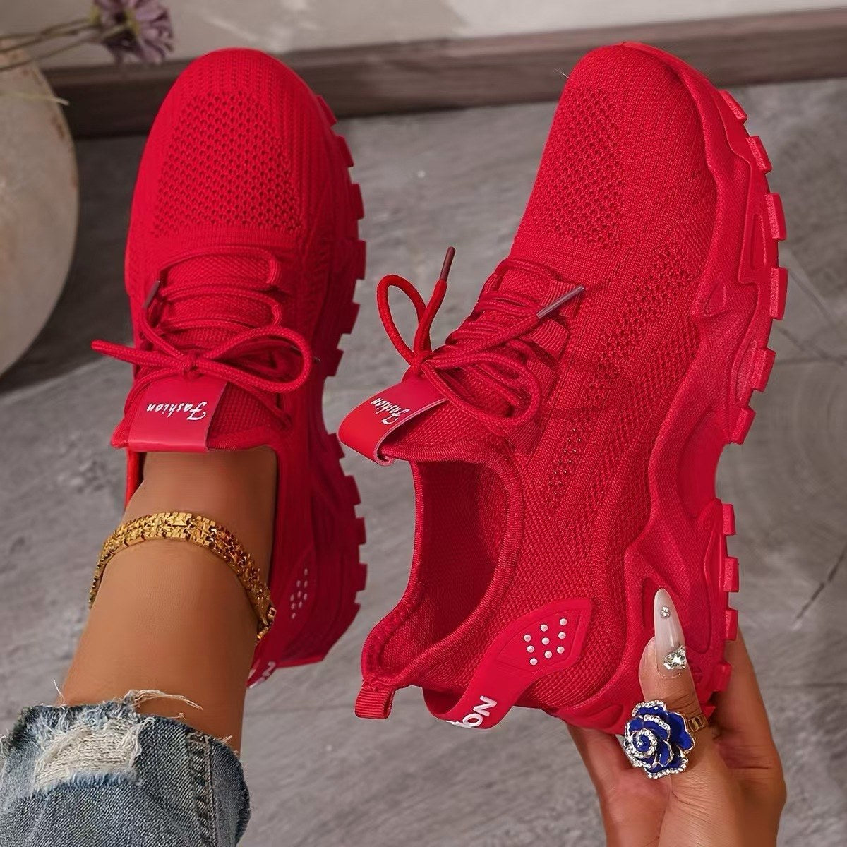 Macy | Women's Orthopedic Sneakers - Red