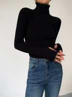 Madeleine | Women's Ribbed Turtleneck Jumper, Textured Knit Sweater | Animated Apparel