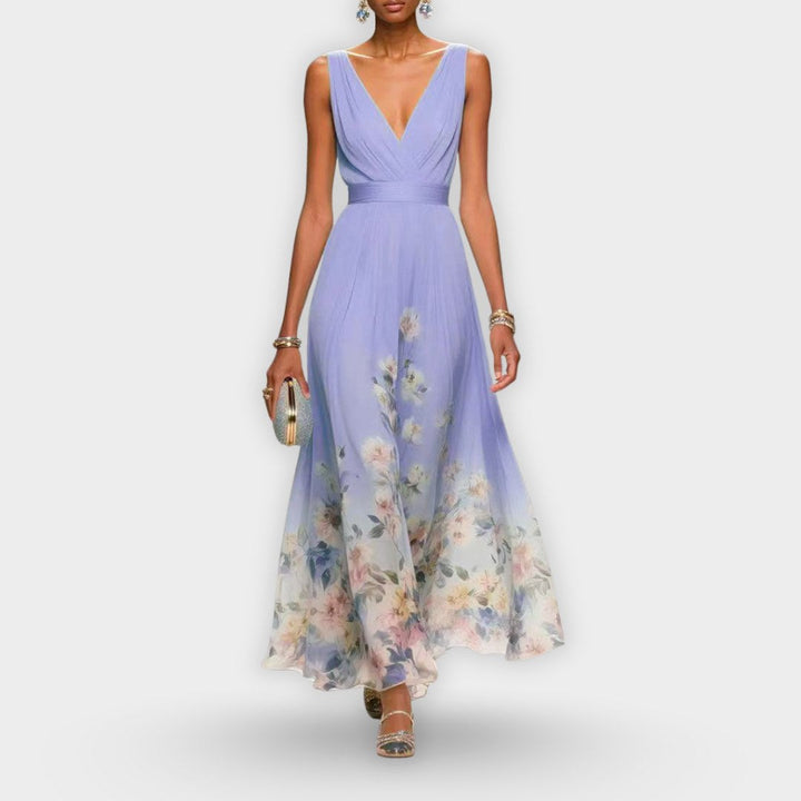 Madeline | Women's Elegant Midi Dress - Purple