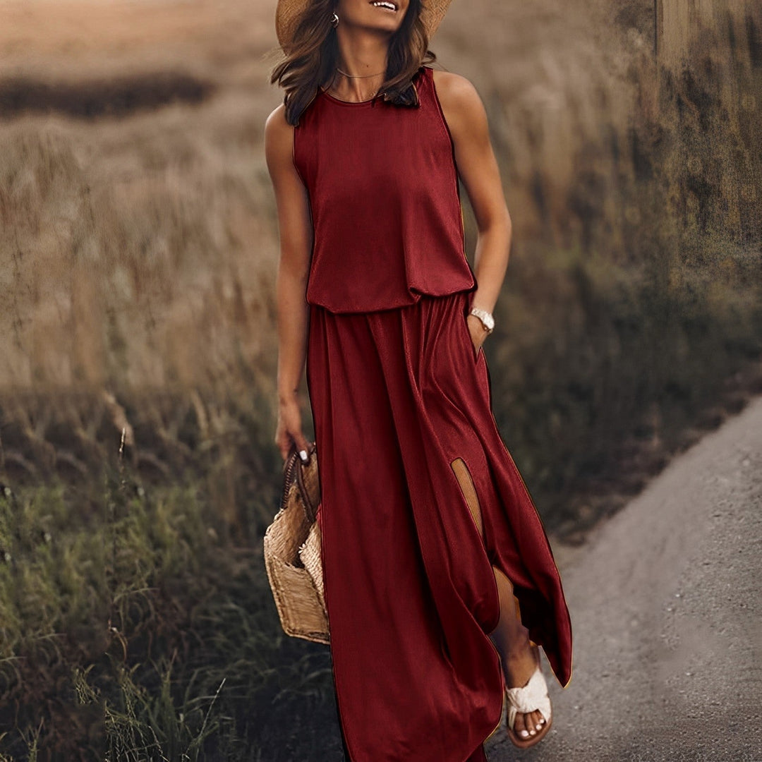 Madelyn | Women's Sleeveless Maxi Dress with Retro Print - image 1
