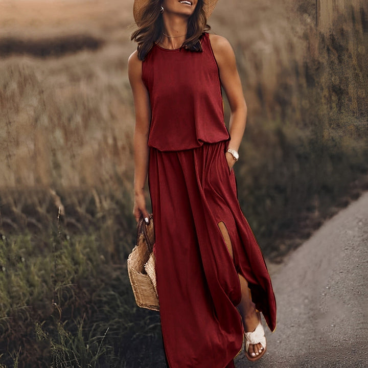 Madelyn | Women's Sleeveless Maxi Dress with Retro Print - image 2