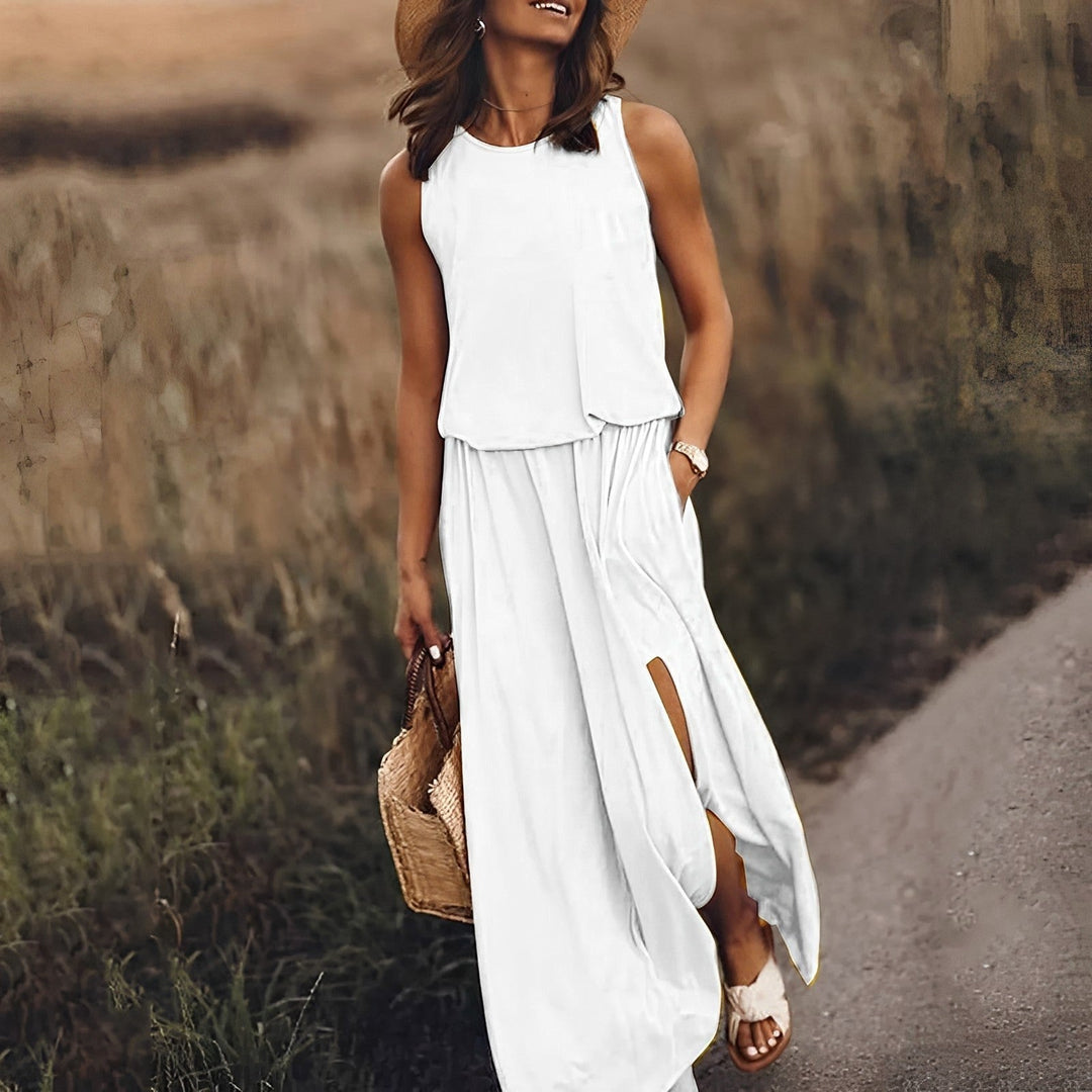 Madelyn | Women's Sleeveless Maxi Dress with Retro Print - image 6