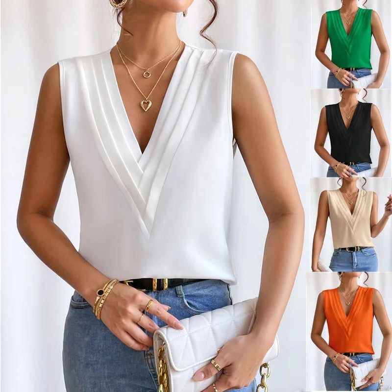 Madelyn | Women's Sleeveless V-Neck Top - image 11