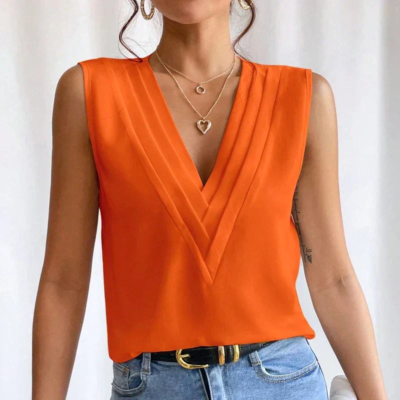 Madelyn | Women's Sleeveless V-Neck Top - image 7