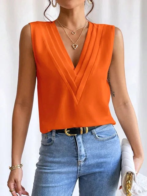 Madelyn | Women's Sleeveless V-Neck Top - image 8