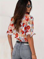 Madison | Women's Button-Down Long Sleeve Blouse with Floral Print - image 3