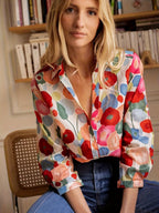 Madison | Women's Button-Down Long Sleeve Blouse with Floral Print - image 4
