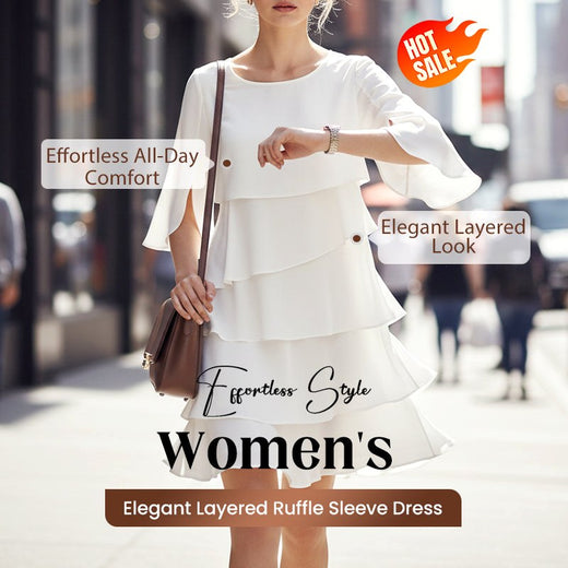 Madison | Women's Chic Puff Sleeve Layered Dress - image 1