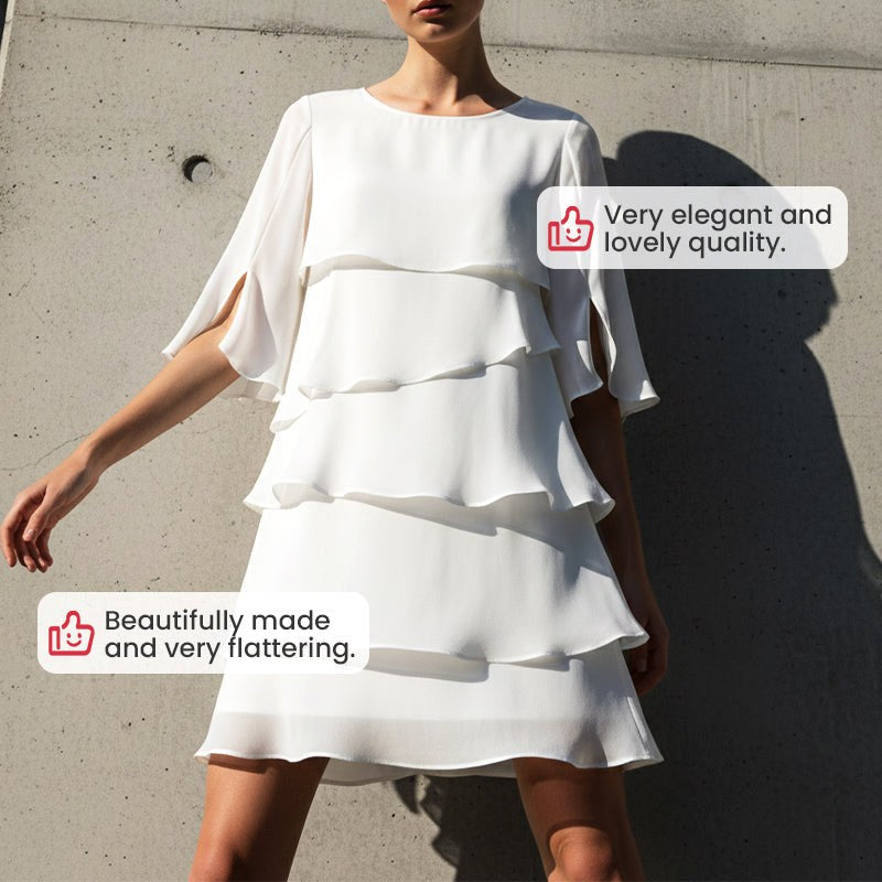 Madison | Women's Chic Puff Sleeve Layered Dress - image 4